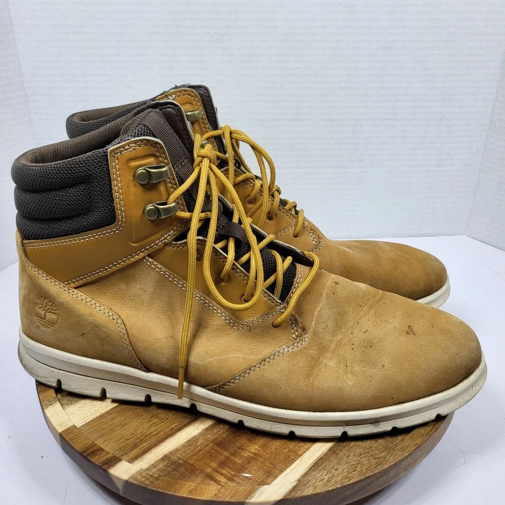 Timberland Seneca Bay Chukka Mens‎ 10 Wheat Good Leather A1OEA Boots